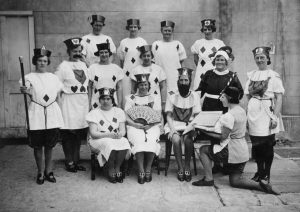 Cast of a pageant performance by Whippingham WI in the 1930s